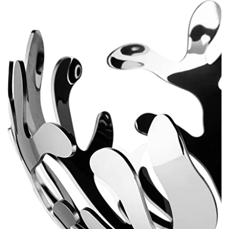 Alessi Mediterraneo ESI01/25 Obstschale aus Edelstahl (7 x 26 x 14,5 cm) - Mediterraner Touch, organisch geformt, in Silber – Bild 3