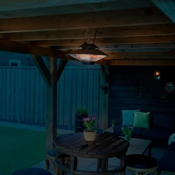 VONROC Infrarot Heizstrahler hängend Terrasse - 1500W Deckenheizstrahler in Silber, mit 360°-Verteilung und Fernbedienung – Bild 5