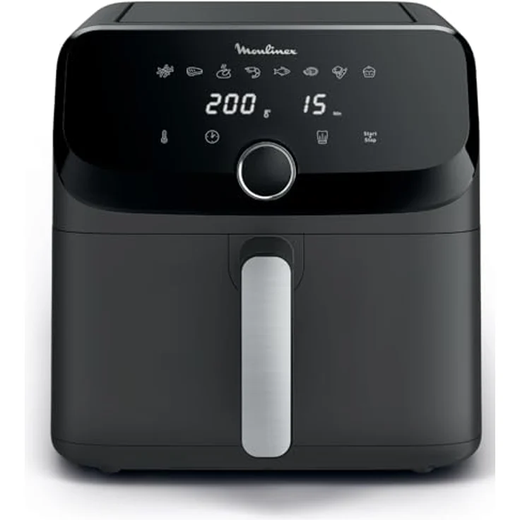 Moulinex Easy Fry Mega EZ855HF0, Heißluftfritteuse mit 7,5L Fassungsvermögen und 2020W Leistung, Holzkohle Grau – Bild 1