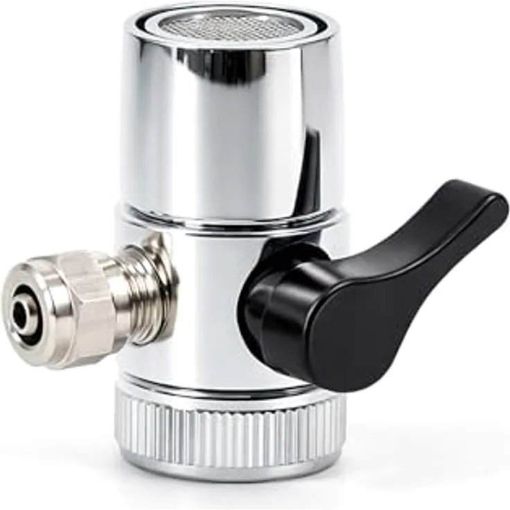 Naturewater Zweiwegehahn Wasserhahn Adapter für Auftischfilter, 7 mm Anschlussdurchmesser, Druckregulierung für sauberes Trinkwasser