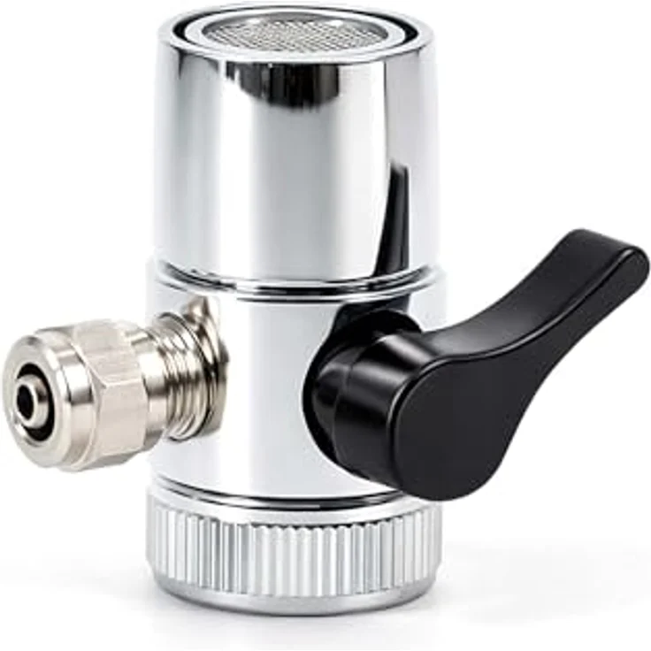 Naturewater Zweiwegehahn Wasserhahn Adapter für Auftischfilter, 7 mm Anschlussdurchmesser, Druckregulierung für sauberes Trinkwasser – Bild 1