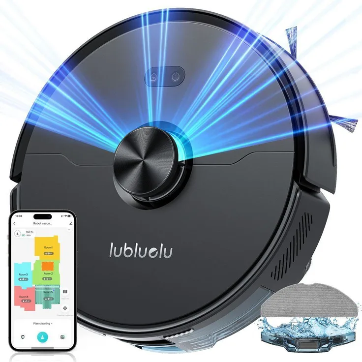 Lubluelu L15 Ultra, Staubsauger Roboter mit 4000 Pascal Saugkraft, Wischsystem und 180 Minuten Akkulaufzeit