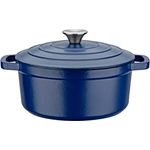 GSW Gusseisen-Kochtopf 'Blue Magic', ø 24 cm, Fassungsvermögen 3,8 Liter Blau