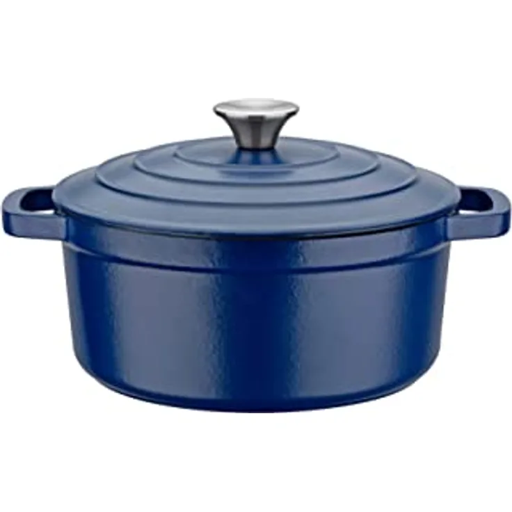 GSW Gusseisen-Kochtopf 'Blue Magic', ø 24 cm, Fassungsvermögen 3,8 Liter Blau