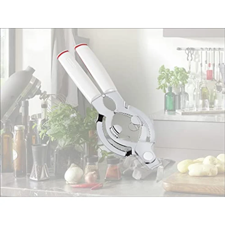 Leifheit Deckelöffner ComfortLine-Serie, für Gläser oder Flaschen, Flaschenöffner mit ergonomischem Komfort-Griff aus Kunststoff, inklusive leicht bedienbaren Kapselheber, Gläseröffner, weiß – Bild 2