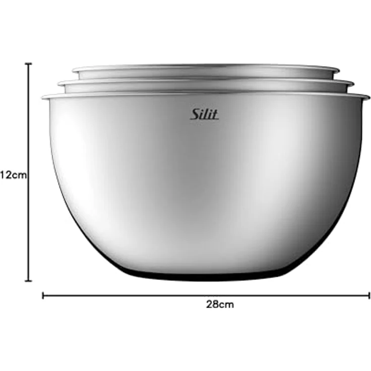 Silit Küchenschüssel-Set 3-teilig, Edelstahl, multifunktional als Rührschüssel, Salatschüssel, Servierschüssel, stapelbar – Bild 6