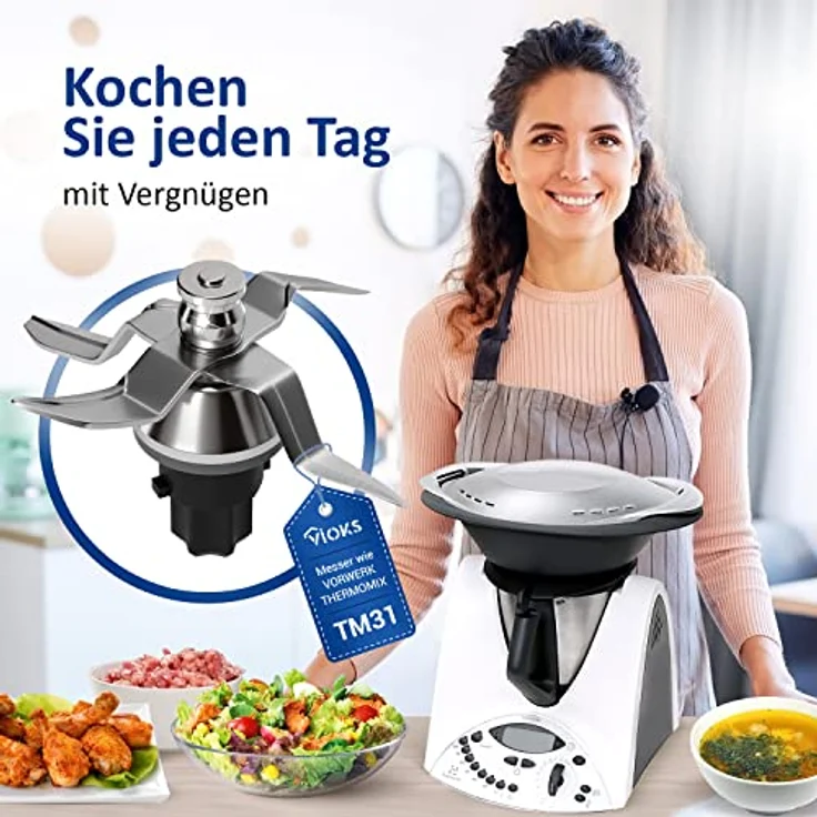 VIOKS Mixmesser Ersatz für Thermomix TM31, hochwertiges Küchenmaschinen-Zubehör – Bild 7