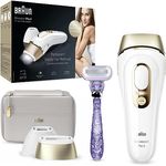 Braun IPL Silk Expert Pro 5 Haarentfernungsgerät Damen/Herren, dauerhaft sichtbare Haarentfernung, Venus Rasierer & Tasche, Alternative zur Laser Haarentfernung, Geschenk Frau, PL5157, weiß/gold