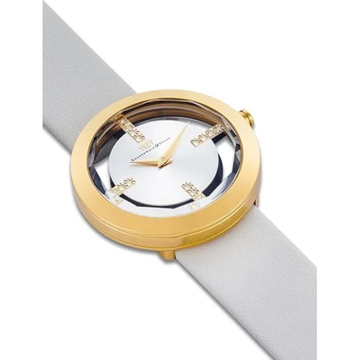 Rhodenwald & Söhne Quarzuhr Lucrezia creme-weiß, aus Edelstahl, mit Swarovski®-verzierten Strich-Indices und Sunray-Effekt – Bild 8