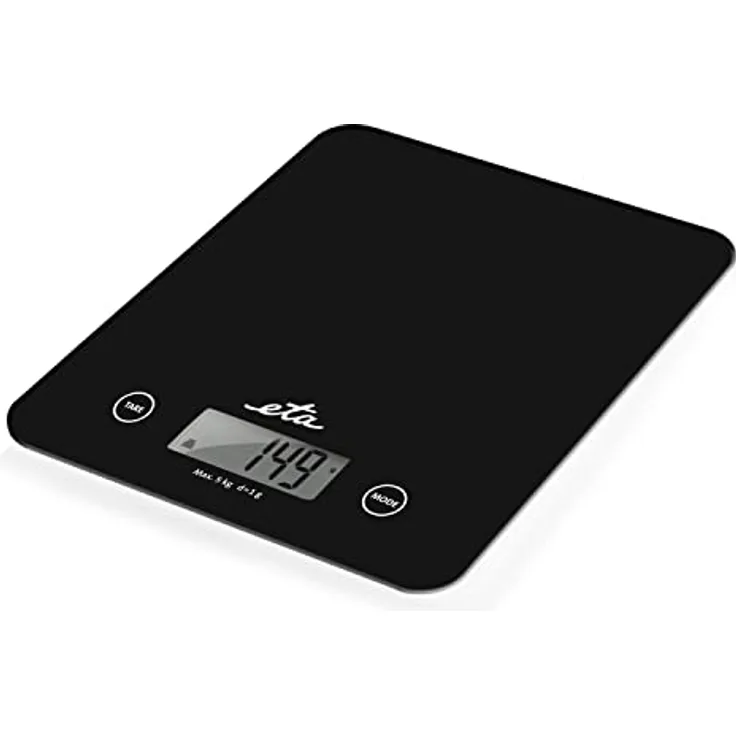 ETA Küchenwaage Digital Lori - LCD Display, Funktion TARE, Kapazität 5kg, Schwarz