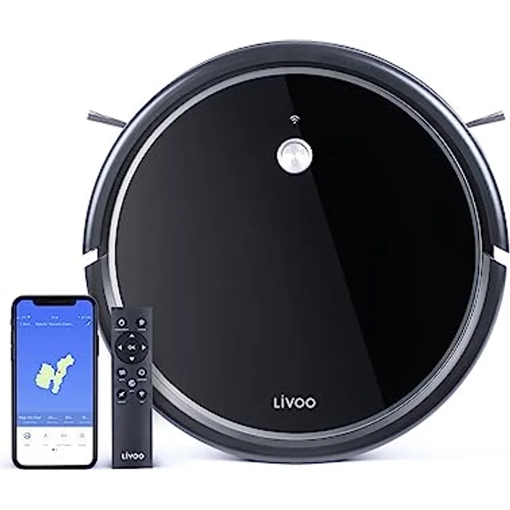 Livoo feel good moments verbundener Roboter-Staubsauger - doh126 - programmierbar per WLAN, Fernbedienung, Alexa und Google Home.