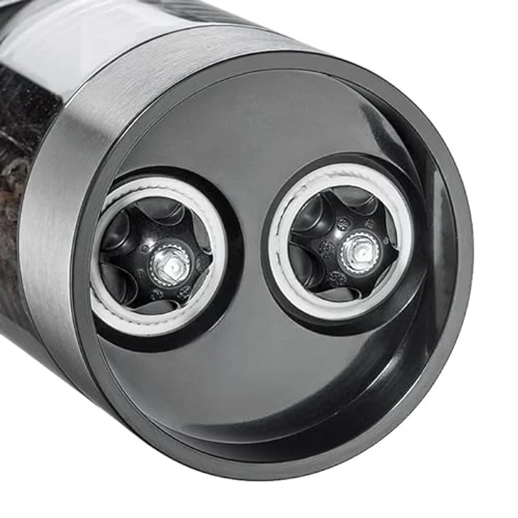 Küchenprofi Kombimühle TRATTORIA, rostfreier Edelstahl, befüllt mit Salz und Pfeffer, 14cm, Keramikmahlwerk, manuelle Salz und Pfeffermühle, Gewürzstreuer – Bild 2