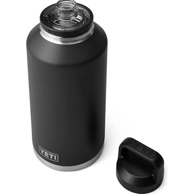 YETI Rambler Flasche mit Chug-Verschluss, 64 oz (1,9 L), auslaufsicher, doppelwandige Vakuumisolierung, Edelstahl, schwarz