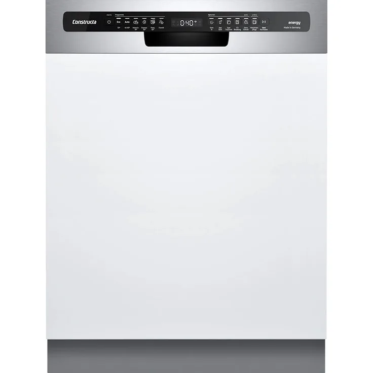 Constructa CG6IS01EBD Teilintegrierbarer Einbaugeschirrspüler in Edelstahl-Optik, Energieeffizienzklasse B, 13 Maßgedecke, 6 Programme inkl. Eco und Intensiv