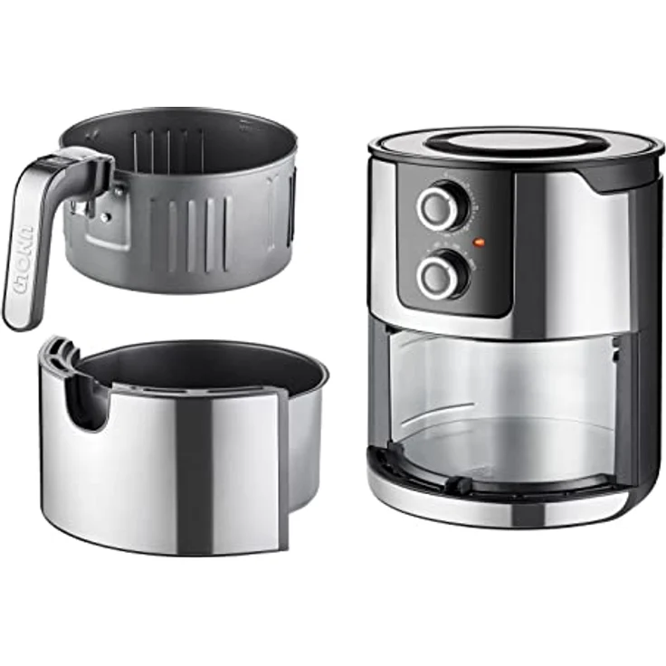 UNOLD XL 58655 Heißluftfritteuse, ohne Fett, 5 Liter Fassungsvermögen, 1400 Watt, silber, Grillfunktion – Bild 3