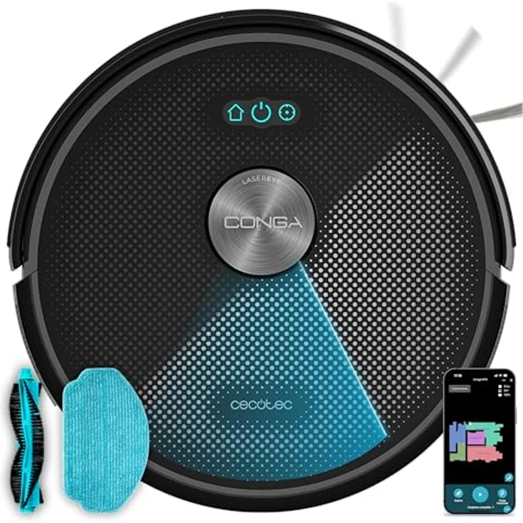 Cecotec Conga M50 X-Treme, Beutelloser Staubsauger-Roboter, schwarz, 0,4 l Saugbehälter – Bild 1