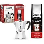 BIALETTI Moka Classico, Espressokocher für 3 Tassen, grau, Aluminium