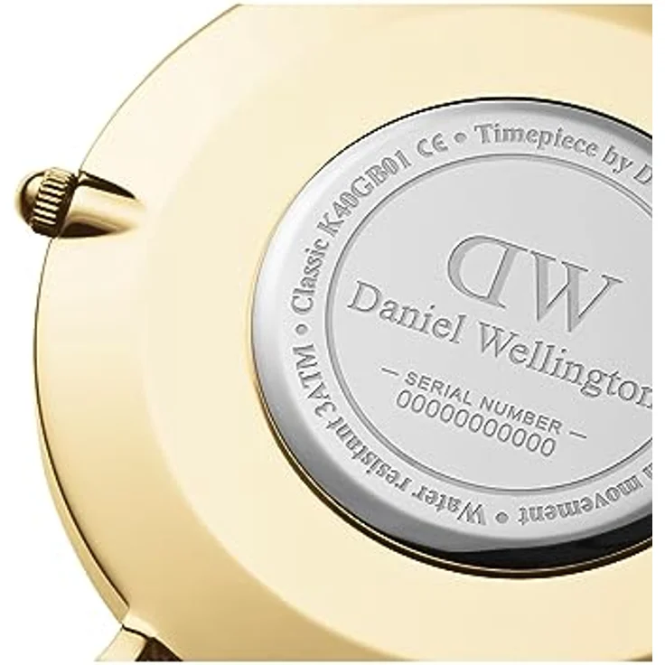 Daniel Wellington Classic Uhr 40mm Double Plated Stainless Steel (316L) Gold, Japanisches Quarzwerk, wasserdicht bis 3ATM – Bild 4
