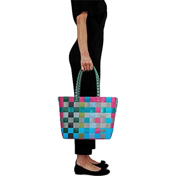 normani Einkaufstasche geflochten mit Henkeln, extra robust, 20 Liter Volumen, umweltfreundlich aus 70% recyceltem Material, Farbe Classic/Calm – Bild 3