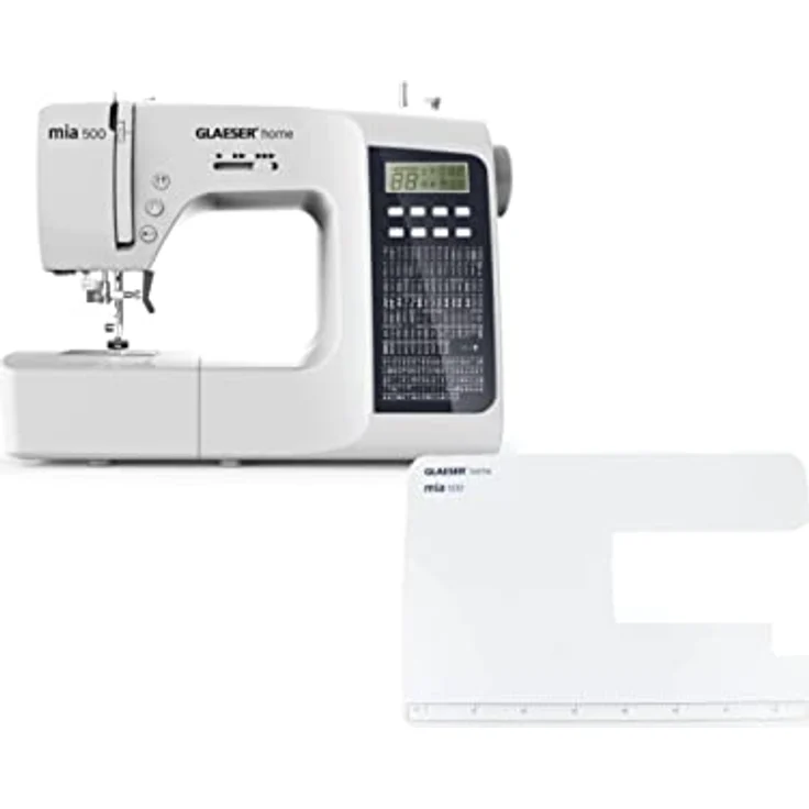 GLAESERhome Pro-Bundle, Nähmaschinen-Set mit mia 500 und ol 50 Overlock, 300 Stich-Varianten, Anschiebetisch – Bild 4