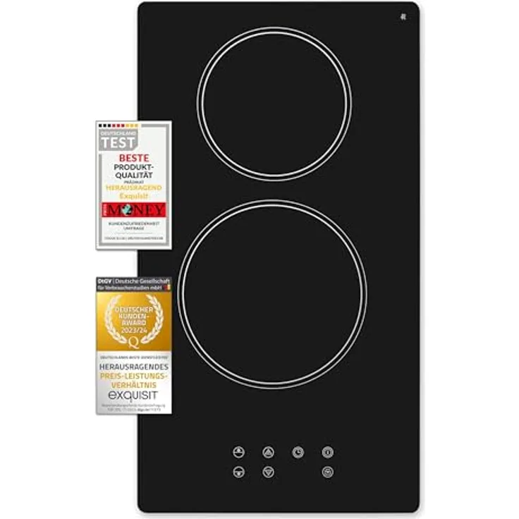 Exquisit Kochfeld EKC300-020 | Glaskeramik | Touch Control | 2 Kochstellen | Rahmenlos | 3000 W - Preisvergleich