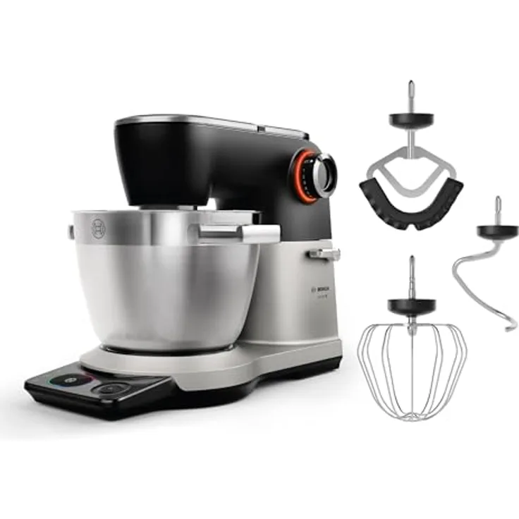 Bosch MUMS8ZS00 Küchenmaschine Serie 8, 6L Edelstahlschüssel, 1.800 W, 9 Automatikprogramme, Waage, Timer, spülmaschinenfest