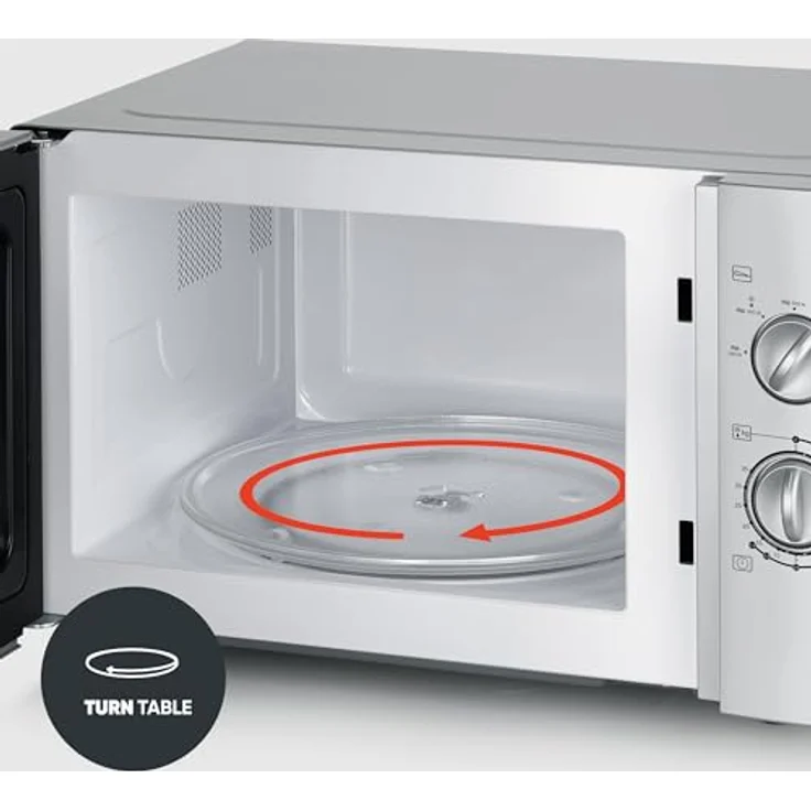 Severin MW7772 Mikrowelle, 28 Liter Garraum, 900 Watt, Standgerät, 35 Minuten Timer mit Signalton, Auftauen, inkl. Drehteller, silber – Bild 3