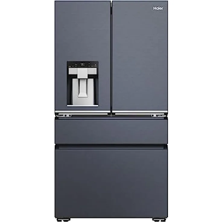 Haier French Door 90 SERIE 7 PRO HFW7918EIMB Kühl-Gefrierkombination/Total No Frost/Smart hON-App/HumidityZone/MyZone XL/Leise nur 35 db(A) / Türdisplay/Obsidian Black Inox