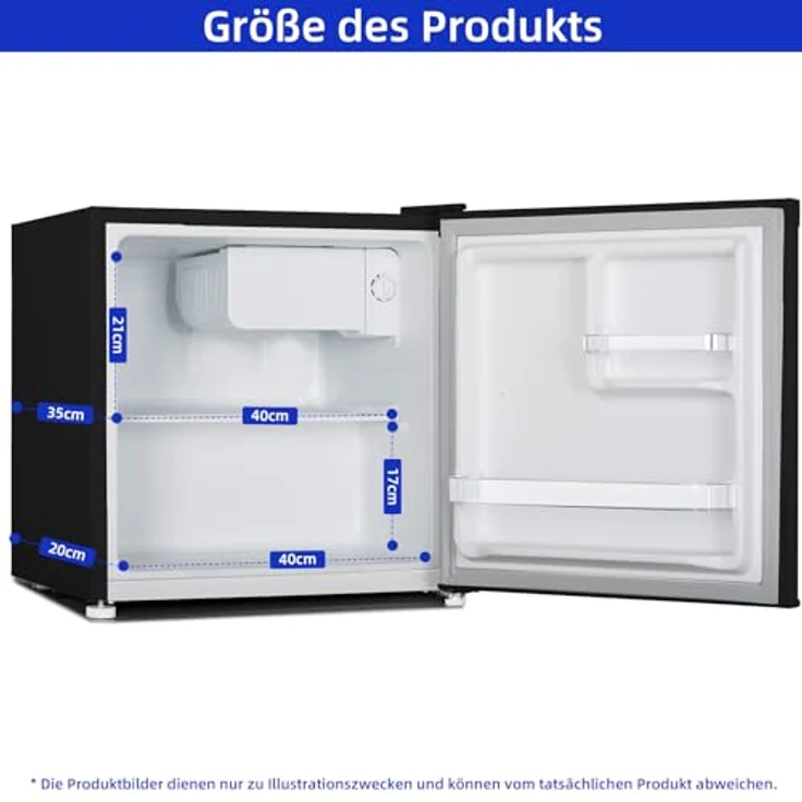 CHIQ Mini Bar Kühlschrank 46 L, Schwarz, Energieeffizienzklasse E, Sehr Leise 39dB, 12 Jahre Garantie – Bild 3