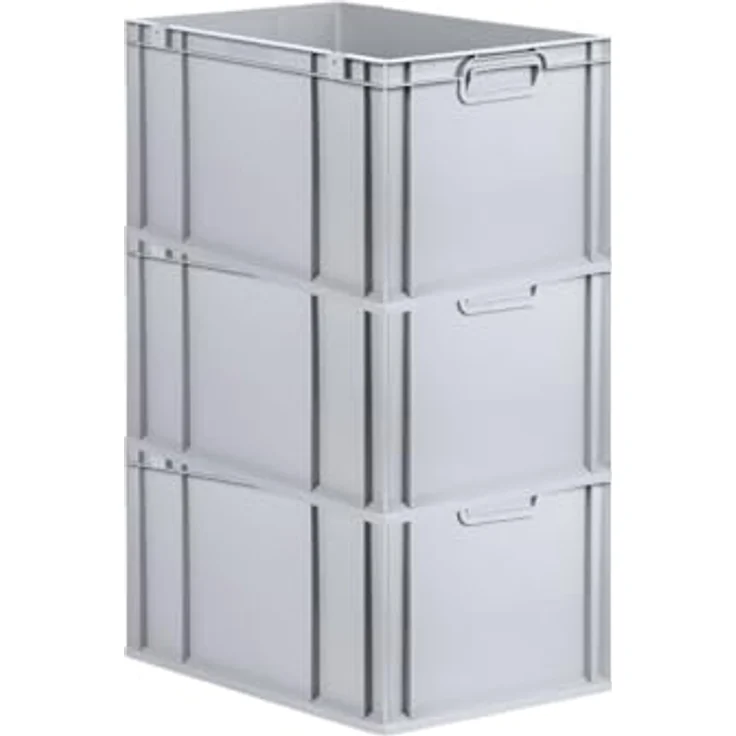 PROREGAL Eurobox NextGen Economy, 3x Transportbehälter mit Scharnierdeckel, schwarz, HxBxT 32x40x60cm, 65 Liter, lebensmittelecht, robust und stapelbar – Bild 5