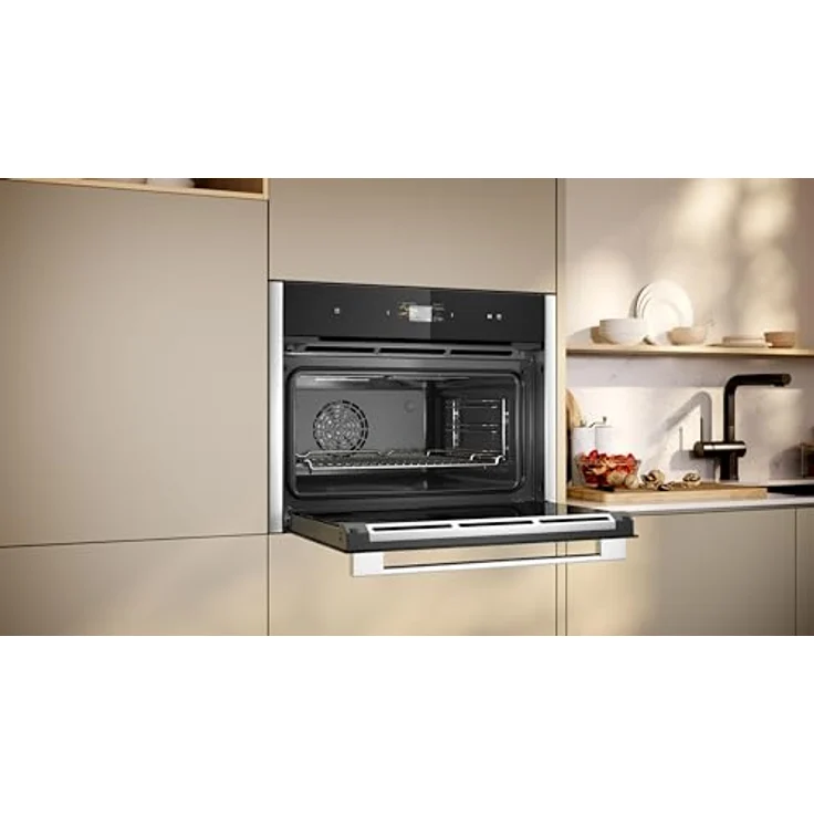 Neff C24FS31N0, N90, Compact-Einbaubackofen mit Full Steam, 60x45cm Edelstahl, 4.1 Zoll Full Touch TFT-Farb- und Grafikdisplay, Home Connect, Soft Opening und Soft Close – Bild 4