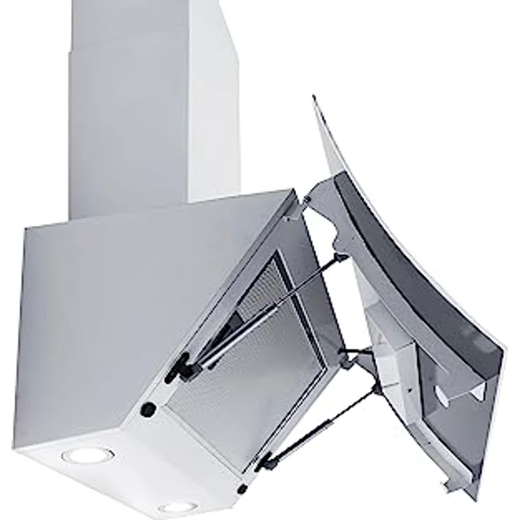 Respekta Dunstabzugshaube kopffrei/Dunstabzugshaube schräg 60 cm/Edelstahlgehäuse mit Glasschirm in Weiß/Abluft - und Umluftfunktion / CH55060WA++ / A++ / 42–63 dB – Bild 3