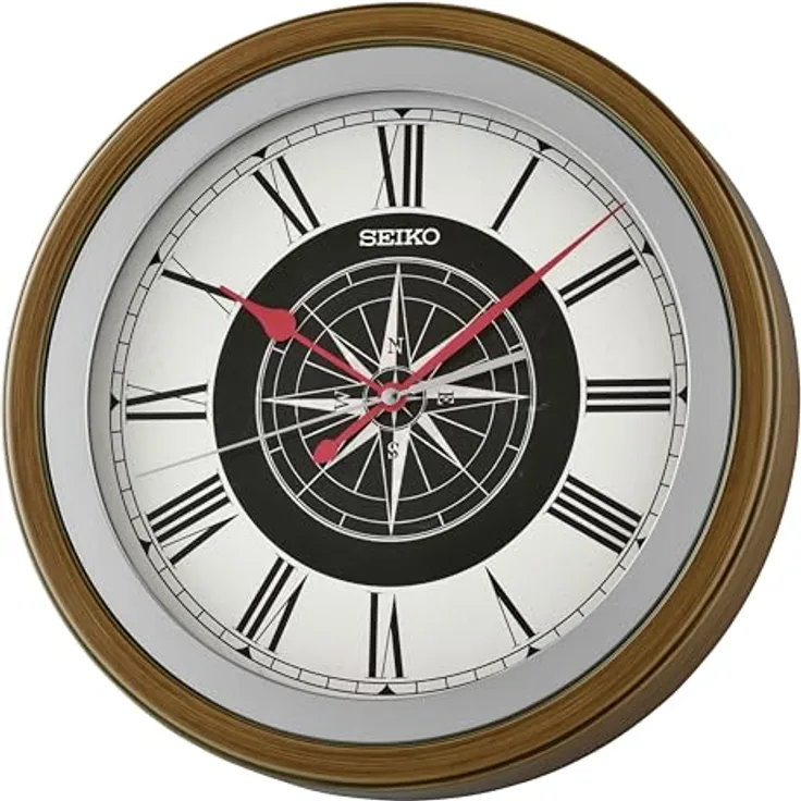 Seiko Clocks Wanduhr QXA844B, schleichende Sekunde, Kunststoffgehäuse, Ø35 x 4.5 cm