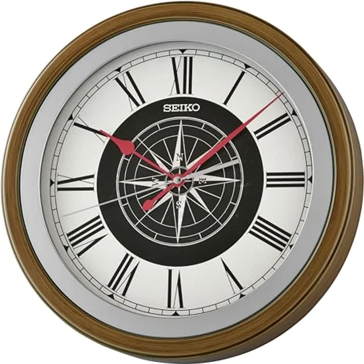 Seiko Clocks Wanduhr QXA844B, schleichende Sekunde, Kunststoffgehäuse, Ø35 x 4.5 cm