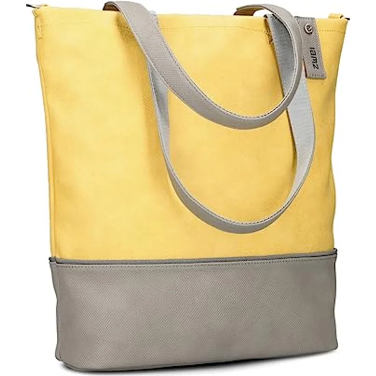 Zwei Shopper Jana J145, modische Handtasche aus Kunstleder in Gelb, 36 x 13 x 35 cm – Bild 1