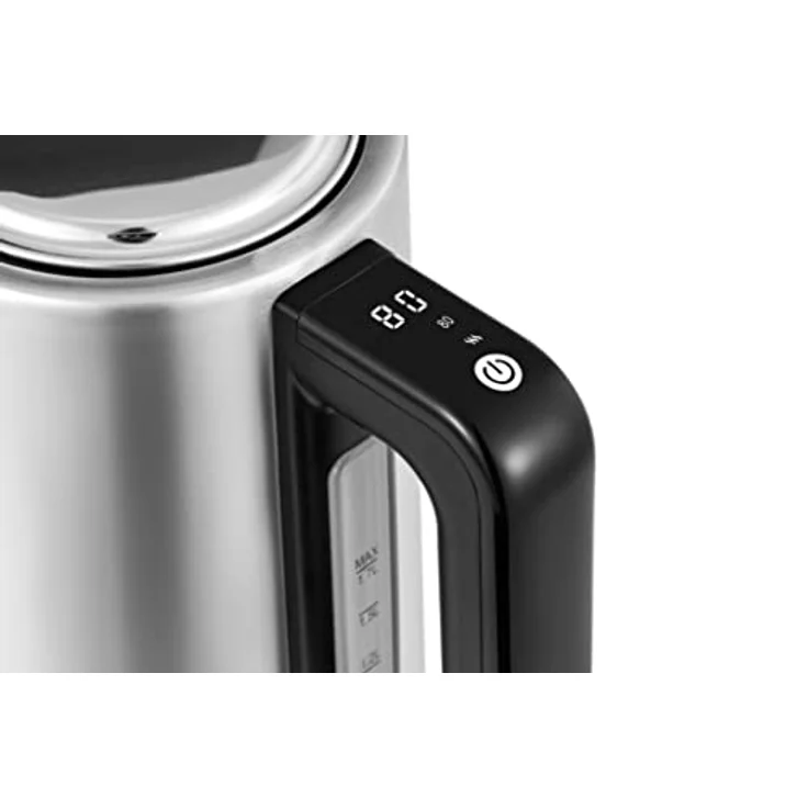 Linsar - Wasserkocher - Edelstahl-Optik - 1,7 Liter - Mit Touchfunktion, Warmhaltefunktion, 5 Temperatur-Einstellungen, Kalkfilter, Abschaltautomatik und digitaler Anzeige - 2200 Watt (Edelstahl) – Bild 3