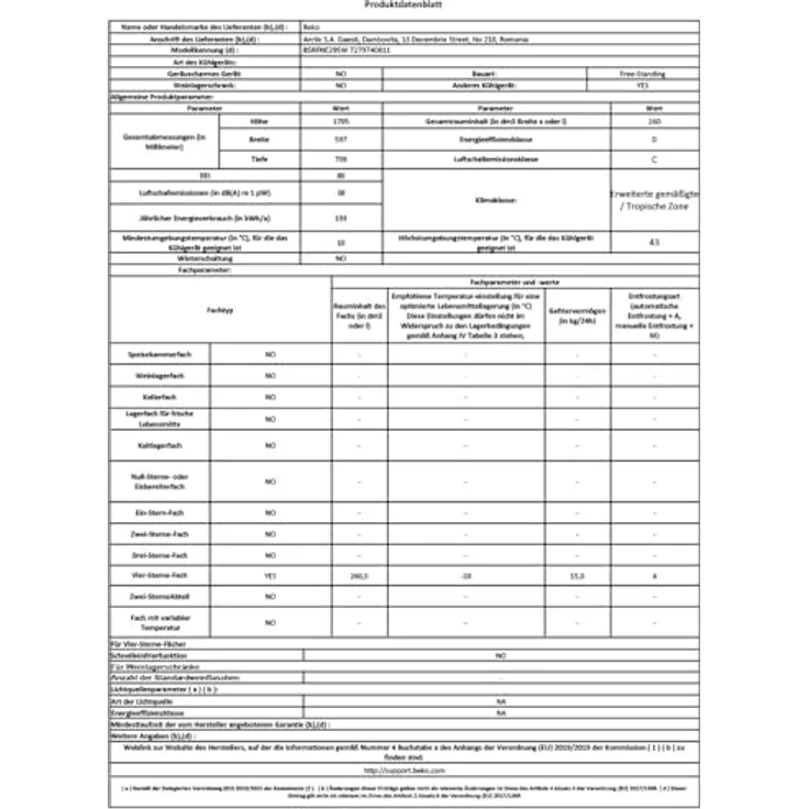 BEKO B5RFNE295W Gefrierschrank, Energieeffizienzklasse D, 295 Liter Speicherplatz, weiß – Bild 9