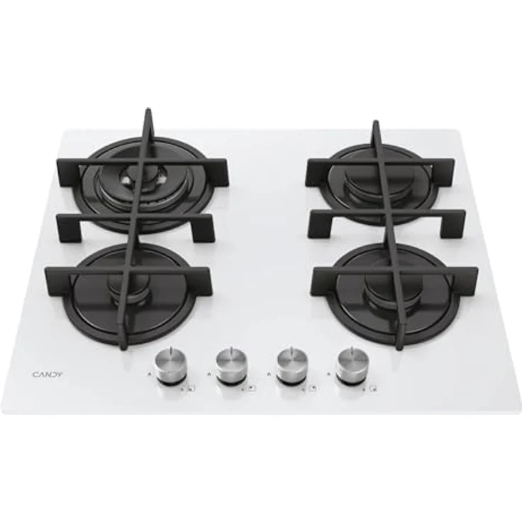 Candy Modernes Gaskochfeld CVG6BR4WTW, 4 Brenner, doppelte Kronen, spülmaschinenfeste Grillroste, Weiß – Bild 2
