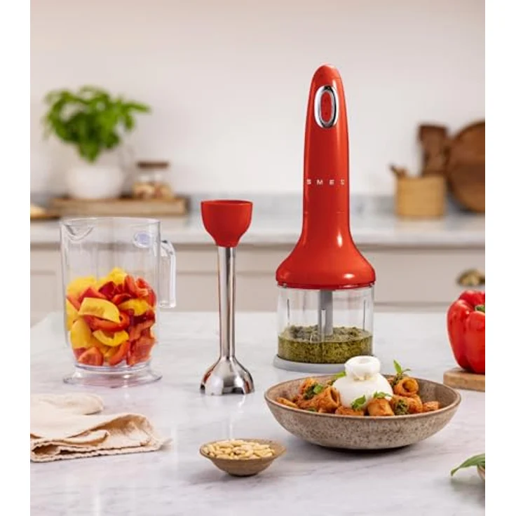Smeg Stabmixer Smeg-hbf03rdeu, 700 Watt Motor, Retro-Design, rot – Bild 7
