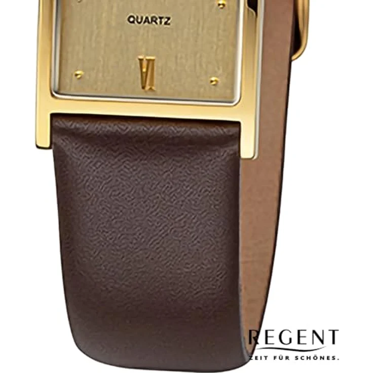 Regent Damen Analog Uhr 12090364, braunes Lederarmband, 21 mm Gehäusedurchmesser, wasserdicht bis 5 bar – Bild 3
