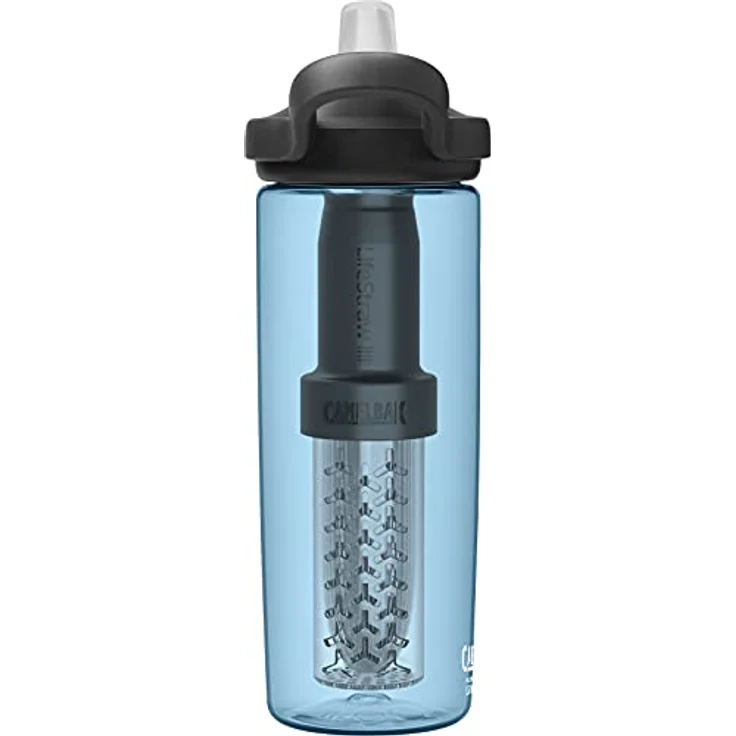 CamelBak Eddy+ LifeStraw Vacuum, 600 ml Trinkflasche mit Filtersystem zur Entfernung von Bakterien und Chemikalien, True Blue - Hellblau – Bild 4
