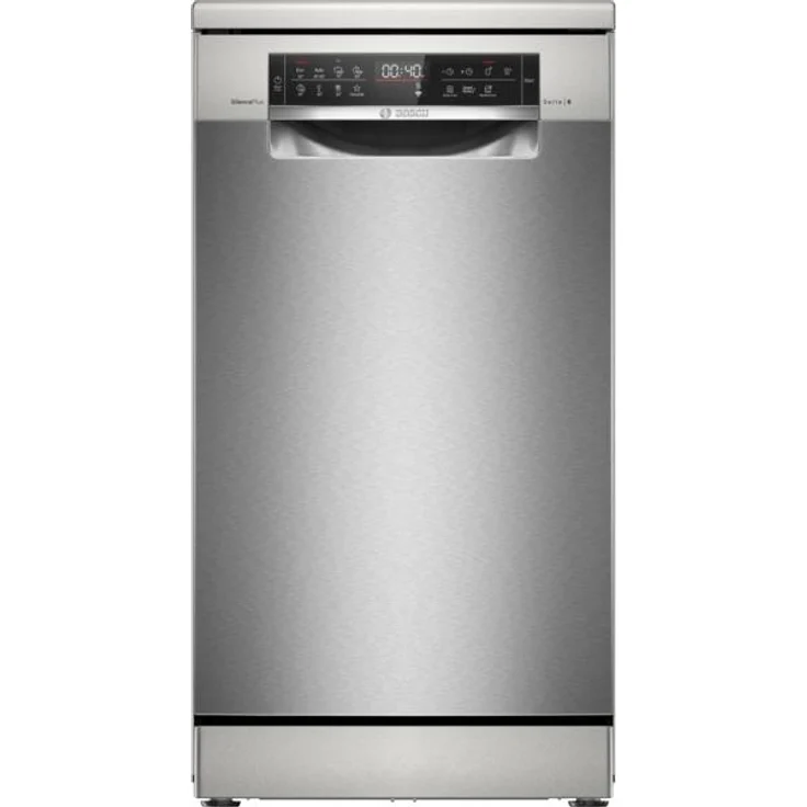 Bosch SPS6EMI21E Standspüler 45cm, silber-inox, energieeffizient mit AquaStop und 5 Jahren Garantie