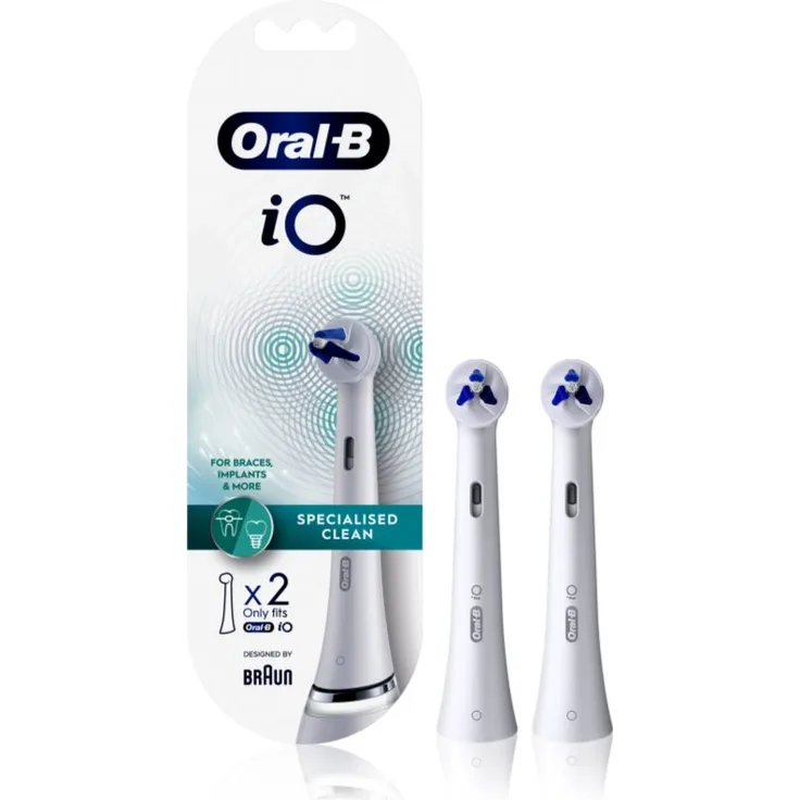 Oral B iO Specialised Clean Ersatz-Kopf zur Reinigung von Zahnspangen 2 St. Unisex, Sanfte Reinigung, Zahnfleischmassage