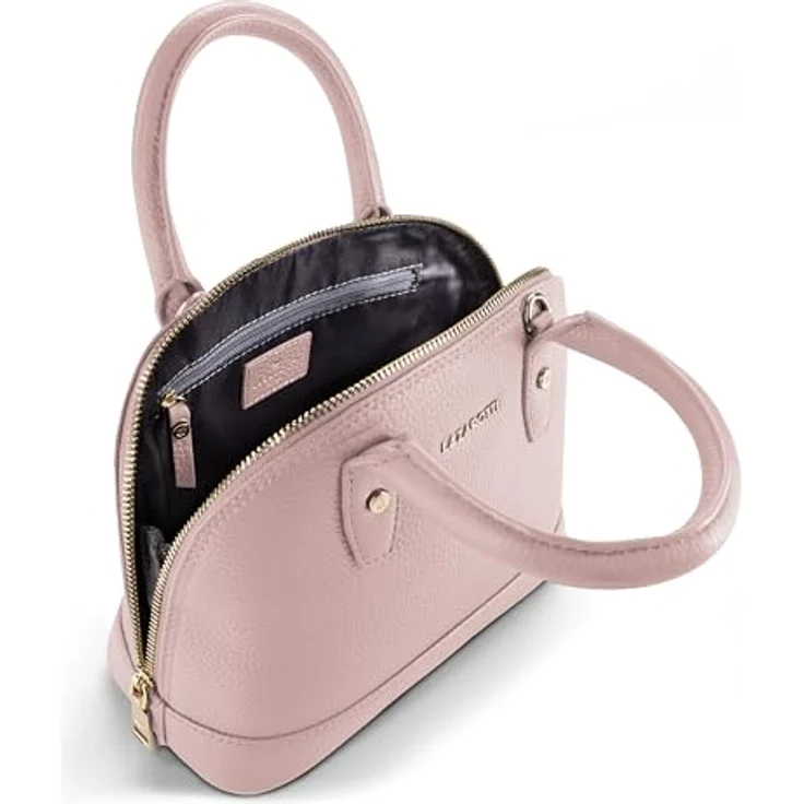 Lazarotti Bologna Leather Handtasche, Crossbody Tasche aus 100% Leder, pink, 24 cm x 11.5 cm x 19 cm – Bild 3