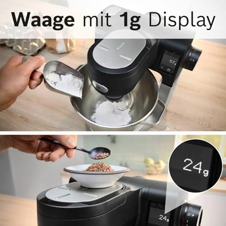 Bosch MUMS6ZS18 Küchenmaschine Serie 6, 2 Schüsseln 5,5 l Edelstahl mit integrierter Waage, 7 Automatikprogrammen und Planetenrührwerk – Bild 5