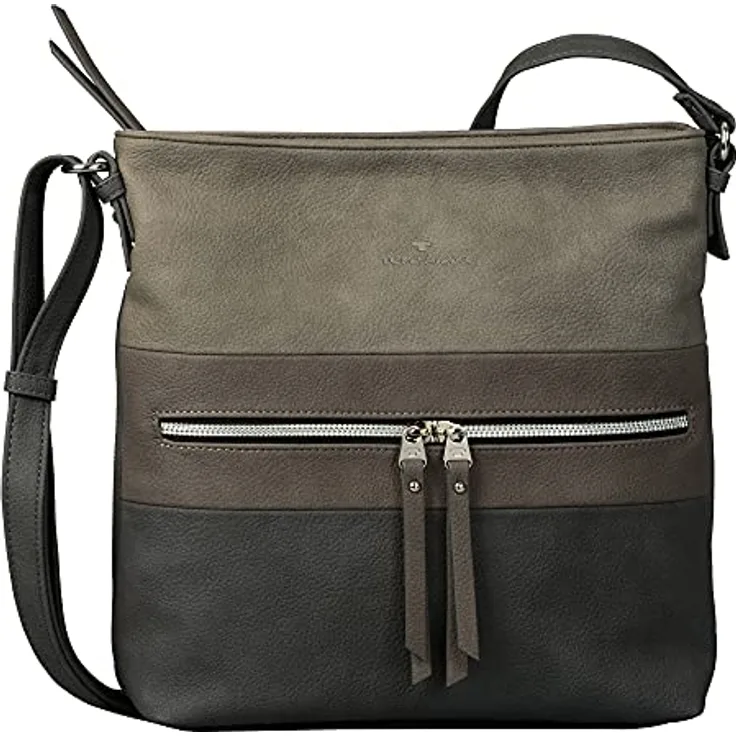 TOM TAILOR Umhängetasche ELLEN Cross bag L, mit Colour-Blocking Farbverlauf, weiches Lederimitat, 3 Fächer, verstellbarer Schulterriemen