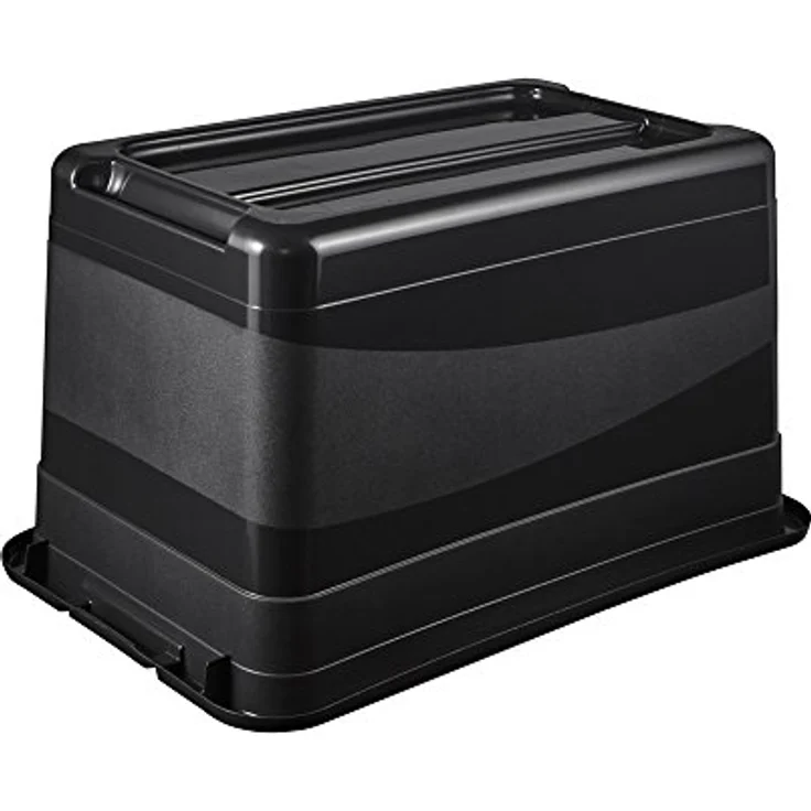 keeeper Transportbehälter mit Deckel und Schiebeverschluss, Extra Stabil, 59,5 x 39,5 x 34 cm, 52 l, Eckhart, Graphit Grau – Bild 4