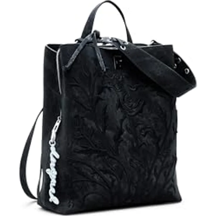 Desigual Romeo Sumy, Rucksack 35 cm, schwarz, 100% Polyurethan, 28 x 10 x 35 cm – Bild 1