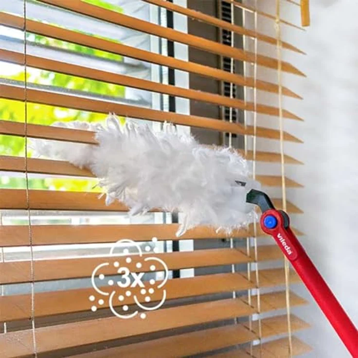 VILEDA FLEX & CATCH, Ausziehbarer Staubwedel mit 93 cm Griff, 360° Reinigung, 1 Mikrofaser-Ersatzaufsatz – Bild 4