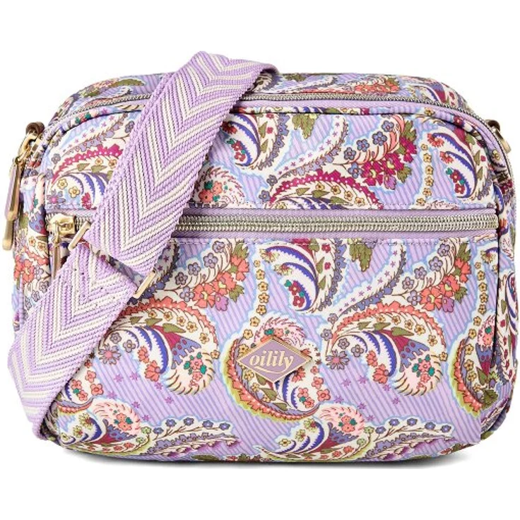 Oilily Lakshmi Paisley Umhängetasche, 24 cm, lila, 100% Polyester